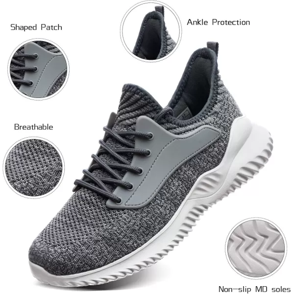 Akk Womens Walking Shoes  Slip On Tennis Running Shoes Memory Foam Lightweight Work Sneakers for Indoor Outdoor GymC09 Flecking Gray