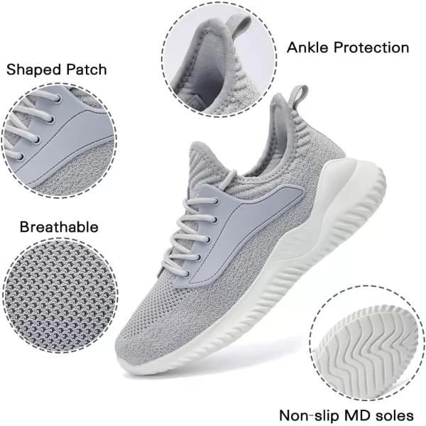 Akk Womens Walking Shoes  Slip On Tennis Running Shoes Memory Foam Lightweight Work Sneakers for Indoor Outdoor GymC09 Grey