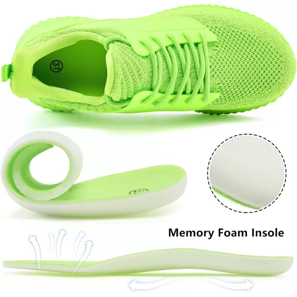 Akk Womens Walking Shoes  Slip On Tennis Running Shoes Memory Foam Lightweight Work Sneakers for Indoor Outdoor GymGreen