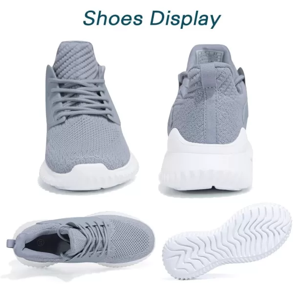 Akk Womens Walking Shoes  Slip On Tennis Running Shoes Memory Foam Lightweight Work Sneakers for Indoor Outdoor GymGrey