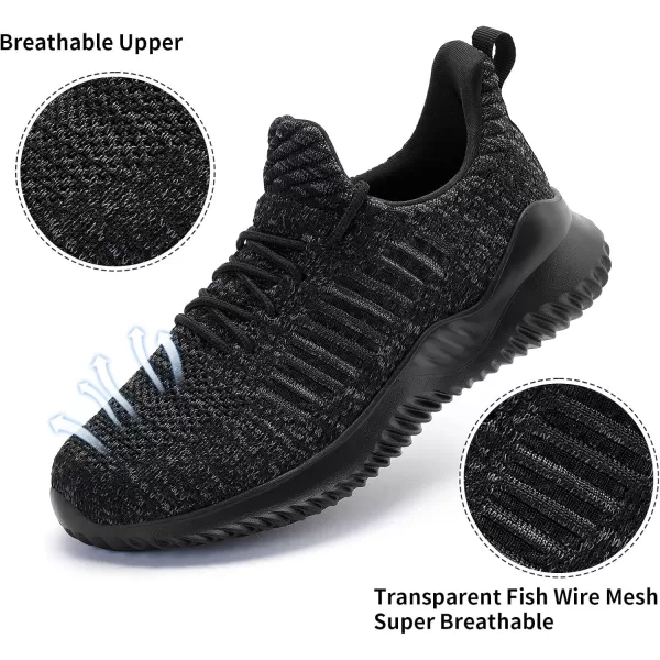 Akk Womens Walking Shoes  Slip On Tennis Running Shoes Memory Foam Lightweight Work Sneakers for Indoor Outdoor GymMix Black