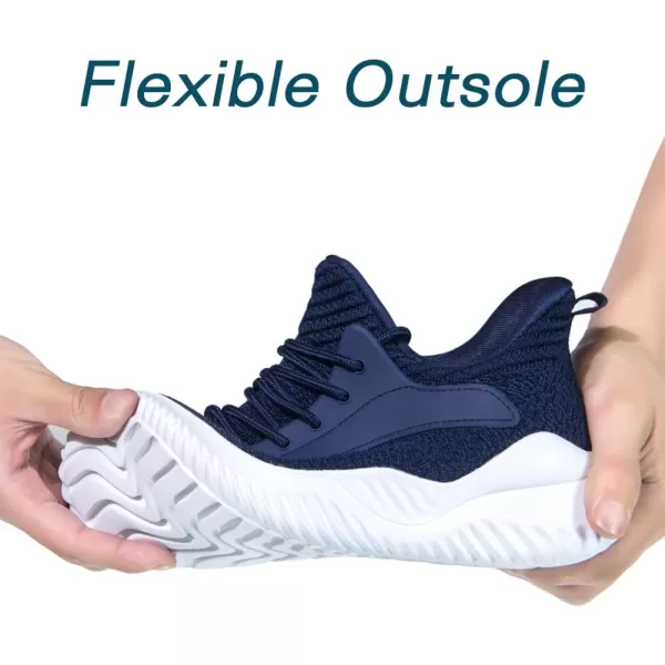 Akk Womens Walking Shoes  Slip On Tennis Running Shoes Memory Foam Lightweight Work Sneakers for Indoor Outdoor GymNavy Blue