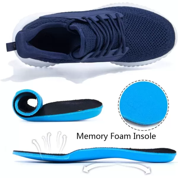 Akk Womens Walking Shoes  Slip On Tennis Running Shoes Memory Foam Lightweight Work Sneakers for Indoor Outdoor GymNavy Blue