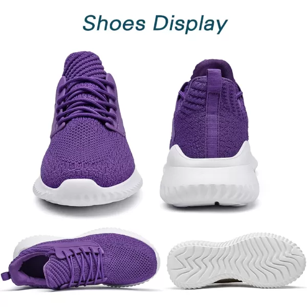 Akk Womens Walking Shoes  Slip On Tennis Running Shoes Memory Foam Lightweight Work Sneakers for Indoor Outdoor GymPurple