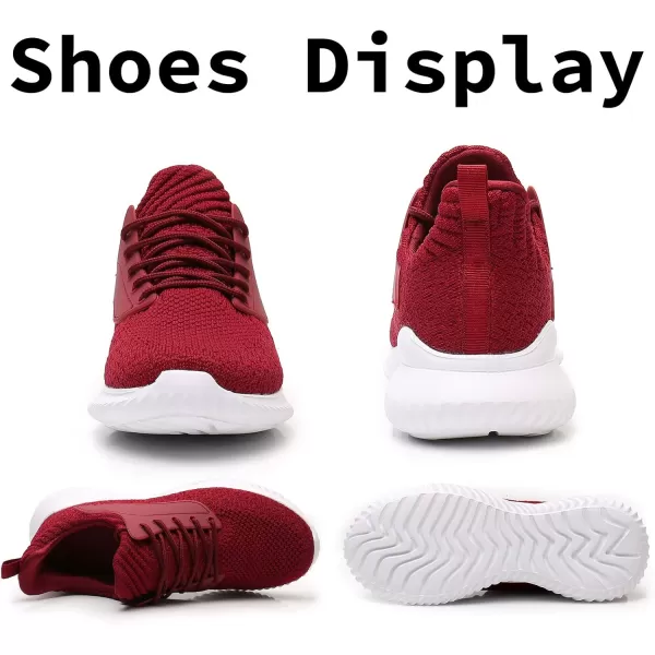 Akk Womens Walking Shoes  Slip On Tennis Running Shoes Memory Foam Lightweight Work Sneakers for Indoor Outdoor GymWine Red