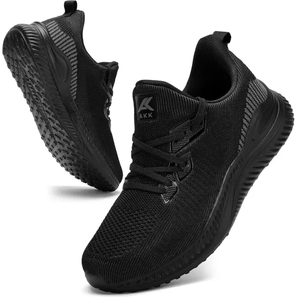 Akk Womens Walking Shoes Tennis Sneakers  Workout Slipon Running Athletic Gym Shoes Comfortable Breathable Casual Sneakers Wide WidthAllblack