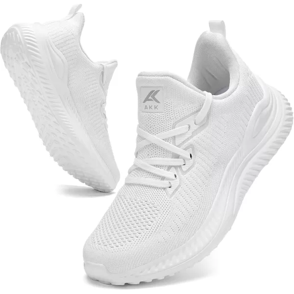 Akk Womens Walking Shoes Tennis Sneakers  Workout Slipon Running Athletic Gym Shoes Comfortable Breathable Casual Sneakers Wide WidthAllwhite