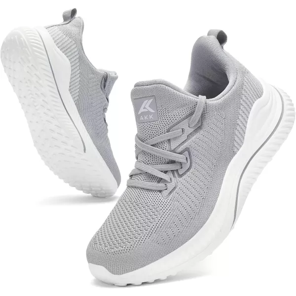 Akk Womens Walking Shoes Tennis Sneakers  Workout Slipon Running Athletic Gym Shoes Comfortable Breathable Casual Sneakers Wide WidthLight Grey