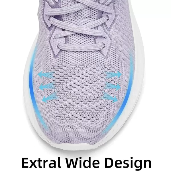 Akk Womens Walking Shoes Tennis Sneakers  Workout Slipon Running Athletic Gym Shoes Comfortable Breathable Casual Sneakers Wide WidthLight Purple