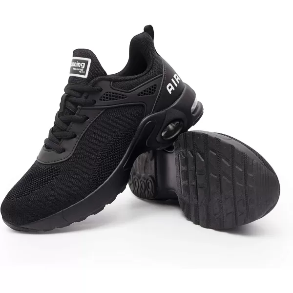 Women Air Athletic Running Shoes  Air Cushion Shoes for Womens Mesh Sneakers Fashion Tennis Breathable Walking Gym Work Shoes All Black