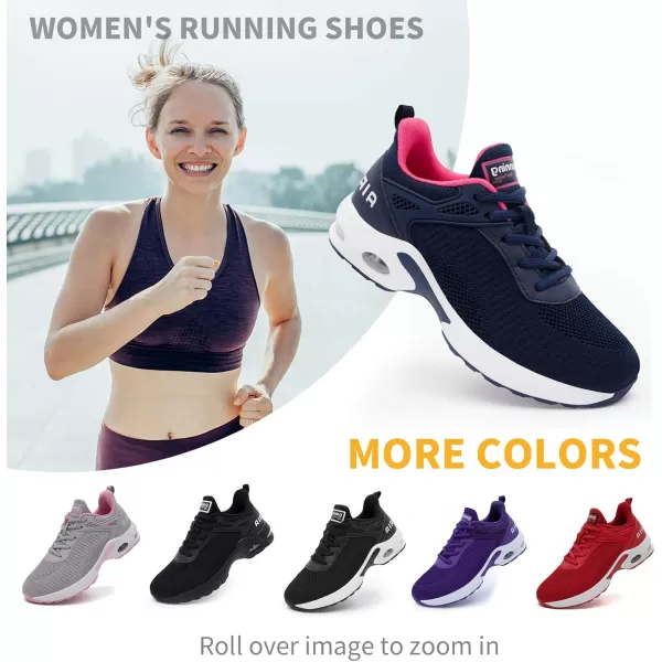 Women Air Athletic Running Shoes  Air Cushion Shoes for Womens Mesh Sneakers Fashion Tennis Breathable Walking Gym Work Shoes Dark Blue Size 65