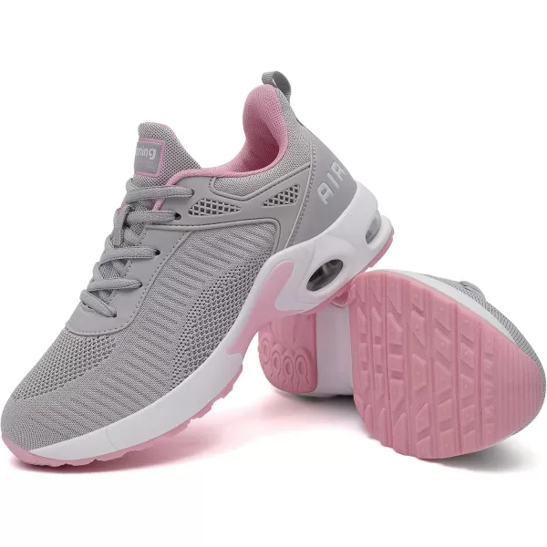 Women Air Athletic Running Shoes  Air Cushion Shoes for Womens Mesh Sneakers Fashion Tennis Breathable Walking Gym Work Shoes Grey Size 7