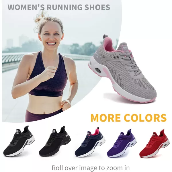 Women Air Athletic Running Shoes  Air Cushion Shoes for Womens Mesh Sneakers Fashion Tennis Breathable Walking Gym Work Shoes Grey Size 7