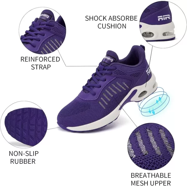 Womens Air Sneakers Tennis Shoes  Breathable Runnning Shoes for Womens Walking Sneakers for Gym Workout Jogging Purple Size 7