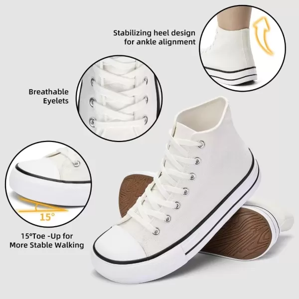 Womens HighTops Sneakers Canvas Wide Toe Women Tennis Shoes Cute Lace Up Dressy Walking Platform Shoes