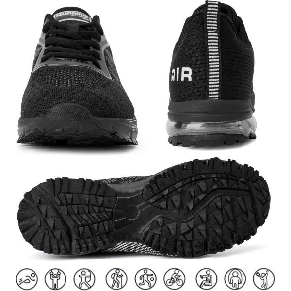 Womens Sneakers Air Running Shoes  Non Slip Tennis Shoes Women Black Breathable Lightweight Walking Shoes for Athletic Gym Workout Jogging Cross Trainers Size 10