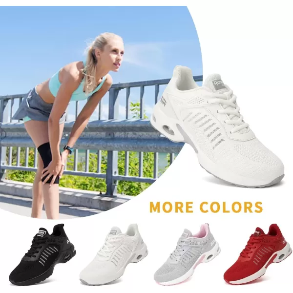 Womens Tennis Shoes White Sneakers  Air Running Shoes Womens Breathable Walking Shoes for Gym Workout Jogging Nursing Size 8