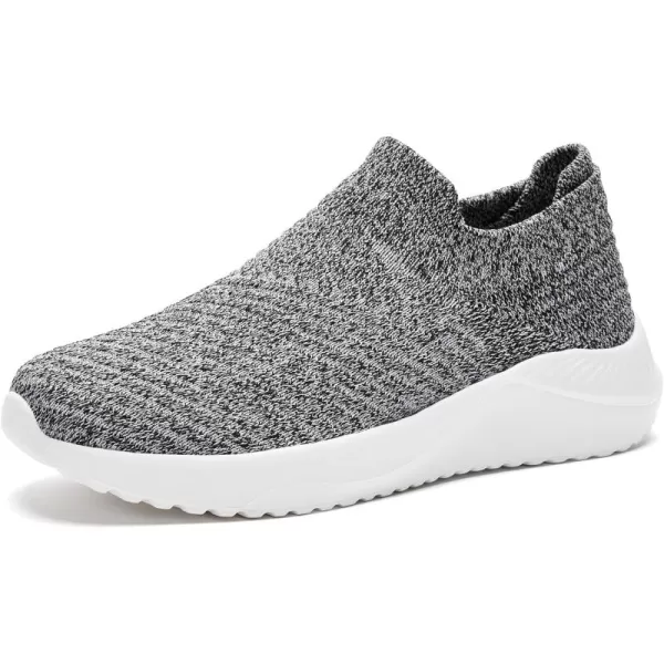 AKK Womens Walking Shoes Slip on Sneakers Comfortable Knitted Mesh Sneakers Lightweight Casual Work ShoesMixed Greya