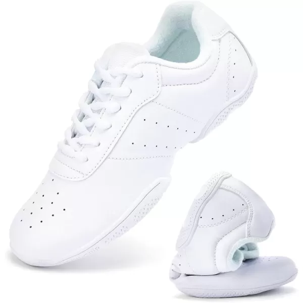 Akk Cheer Shoes for Teen Youth Girls  White Cheerleading Dance Comfortable Sport Athletic Training Team Competition Sneakers