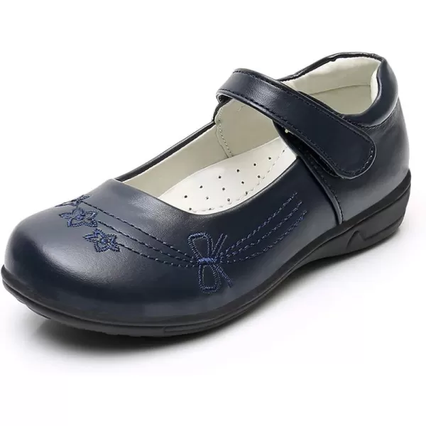 Akk Girls Mary Jane School Uniform Shoes Strap Dress Uniform Flats Black ToddlerLittle GirlBig GirlNavy57