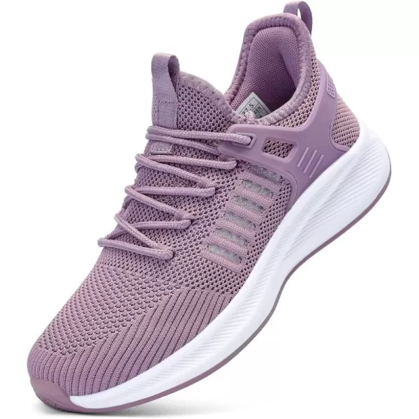 Akk Womens Athletic Walking Shoes  Running Tennis Shoes Jogging Workout Lightweight Breathable Slip on Sneakers for Indoor Outdoor Gym Travel WorkBlight Purple