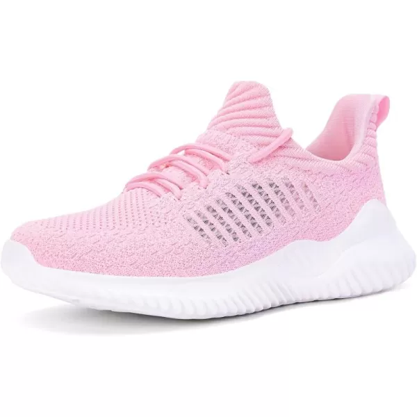 Akk Womens Walking Shoes  Slip On Tennis Running Shoes Memory Foam Lightweight Work Sneakers for Indoor Outdoor GymD07 Pink