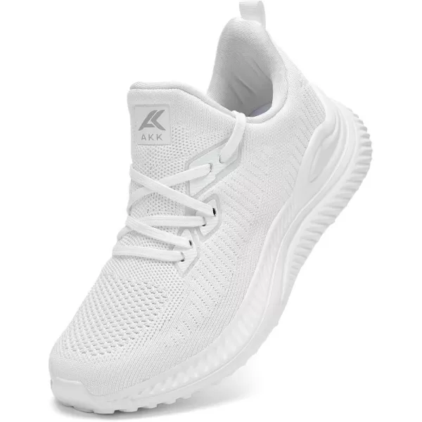 Akk Womens Walking Shoes Tennis Sneakers  Workout Slipon Running Athletic Gym Shoes Comfortable Breathable Casual Sneakers Wide WidthAllwhite