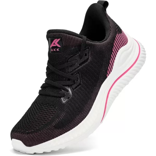 Akk Womens Walking Shoes Tennis Sneakers  Workout Slipon Running Athletic Gym Shoes Comfortable Breathable Casual Sneakers Wide WidthBlack Pink