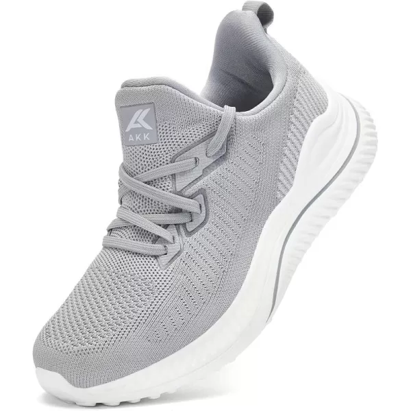 Akk Womens Walking Shoes Tennis Sneakers  Workout Slipon Running Athletic Gym Shoes Comfortable Breathable Casual Sneakers Wide WidthLight Grey