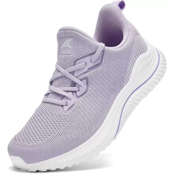 Akk Womens Walking Shoes Tennis Sneakers  Workout Slipon Running Athletic Gym Shoes Comfortable Breathable Casual Sneakers Wide WidthLight Purple