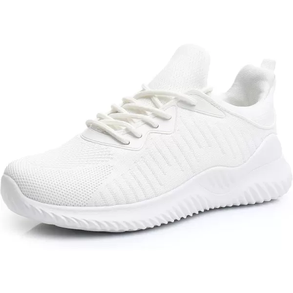 Akk Womens White Tennis Shoes  Fashion Sneakers Lightweight Nursing Shoes Walking Shoes for Workout Gym Running Size 8