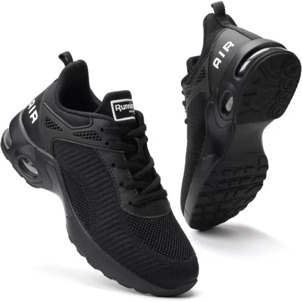 Women Air Athletic Running Shoes  Air Cushion Shoes for Womens Mesh Sneakers Fashion Tennis Breathable Walking Gym Work Shoes All Black