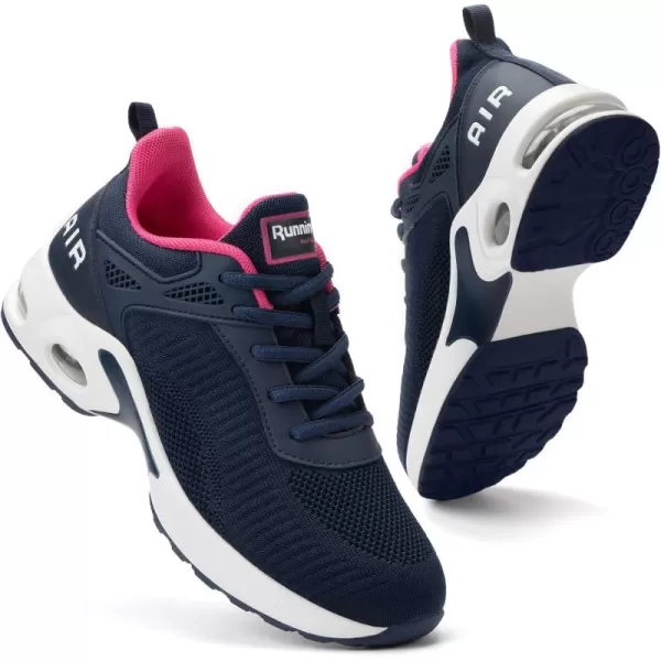 Women Air Athletic Running Shoes  Air Cushion Shoes for Womens Mesh Sneakers Fashion Tennis Breathable Walking Gym Work Shoes Dark Blue Size 65