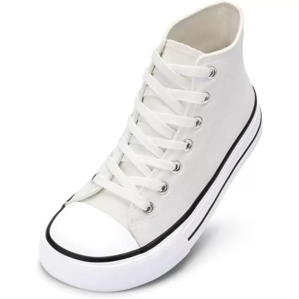 Womens HighTops Sneakers Canvas Wide Toe Women Tennis Shoes Cute Lace Up Dressy Walking Platform Shoes