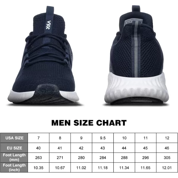 Akk Mens Athletic Walking Shoes  Running Tennis Shoes Jogging Lightweight Breathable Sneakers for Indoor Outdoor Gym Travel Navy 9