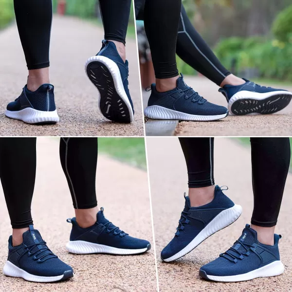 Akk Mens Athletic Walking Shoes  Running Tennis Shoes Jogging Lightweight Breathable Sneakers for Indoor Outdoor Gym Travel Navy 9