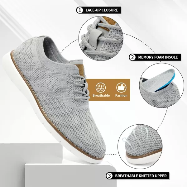 Akk Mens Dress Oxfords Shoes  Casual Business Lightweight Mesh SneakersMixgray