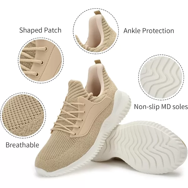 Akk Mens Walking Running Shoes  Comfortable Tennis Sneakers Memory Foam Workout Athletic Shoes for Work Outdoor Khaki Size 14