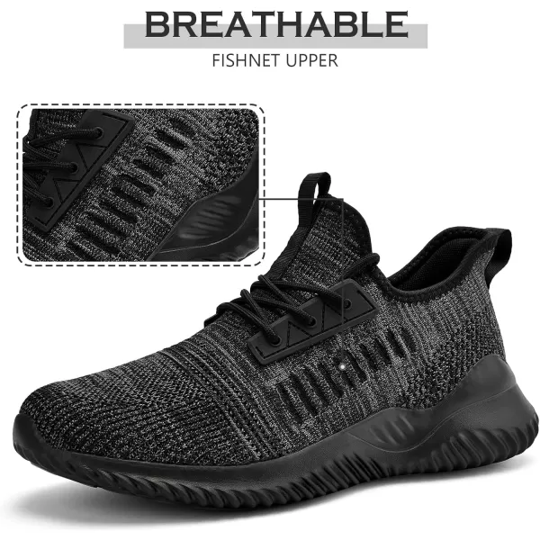 Akk Mens Walking Tennis Shoes  Comfy Running Shoes for Men Sneakers Workout Casual Athletic Indoor Outdoor MixBlack Size 115