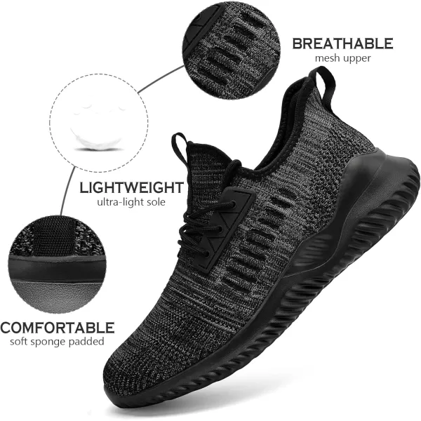 Akk Mens Walking Tennis Shoes  Comfy Running Shoes for Men Sneakers Workout Casual Athletic Indoor Outdoor MixBlack Size 115