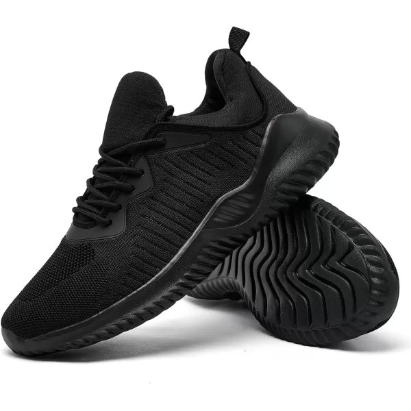 Akk Mens Wide Sneakers Walking Shoes  Slip on Tennis ShoesLightweight Breathable Comfortable Running Shoes for Athletic Workout Gym Jogging and Casual Wear Wide Width All Black Size 11