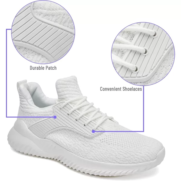 Akk Walking Shoes for Men Sneakers  Slip on Memory Foam Running Tennis Shoes for Athletic Workout Gym Indoor Outdoor Lightweight Breathable Casual SneakersWhiteb