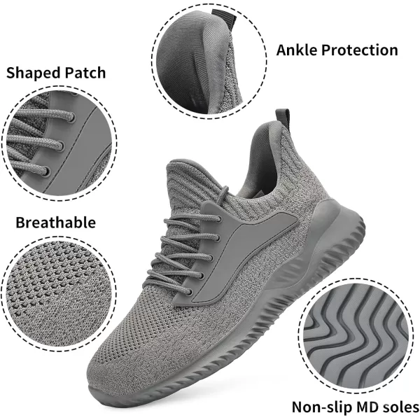 Akk Walking Shoes for Men Sneakers  Slip on Memory Foam Running Tennis Shoes for Athletic Workout Gym Indoor Outdoor Lightweight Breathable Casual SneakersAll Grey