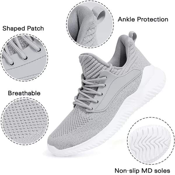 Akk Walking Shoes for Men Sneakers  Slip on Memory Foam Running Tennis Shoes for Athletic Workout Gym Indoor Outdoor Lightweight Breathable Casual SneakersGrey