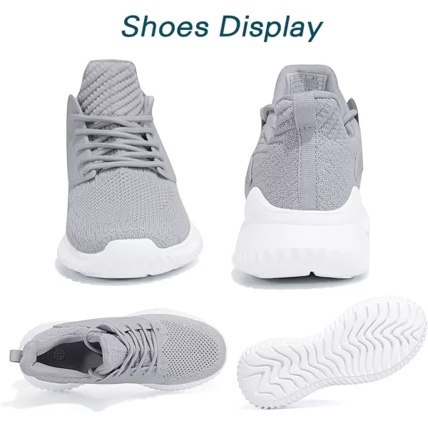 Akk Walking Shoes for Men Sneakers  Slip on Memory Foam Running Tennis Shoes for Athletic Workout Gym Indoor Outdoor Lightweight Breathable Casual SneakersGrey