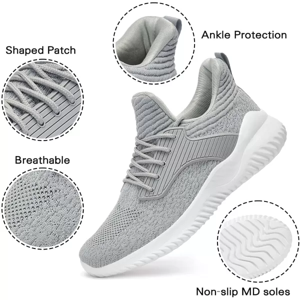 Akk Walking Shoes for Men Sneakers  Slip on Memory Foam Running Tennis Shoes for Athletic Workout Gym Indoor Outdoor Lightweight Breathable Casual SneakersGreyb