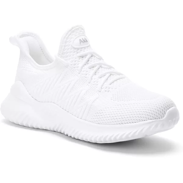 Akk Walking Shoes for Men Sneakers  Slip on Tennis Running Memory Foam Shoes for Athletic Workout Gym Indoor Outdoor Lightweight Breathable Casual Sneakers1803white