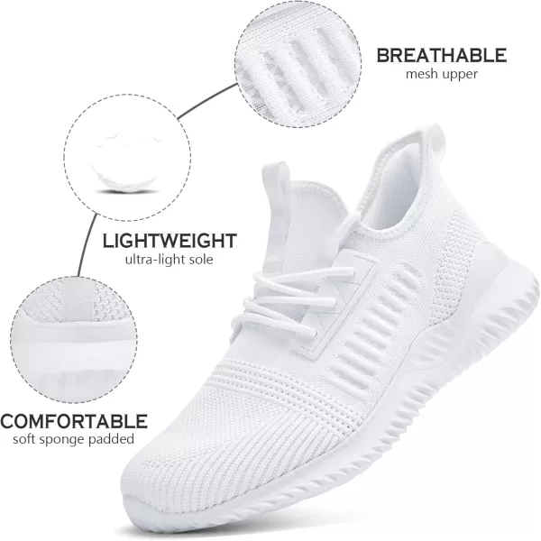 Akk Walking Shoes for Men Sneakers  Slip on Tennis Running Memory Foam Shoes for Athletic Workout Gym Indoor Outdoor Lightweight Breathable Casual SneakersMeshwhite