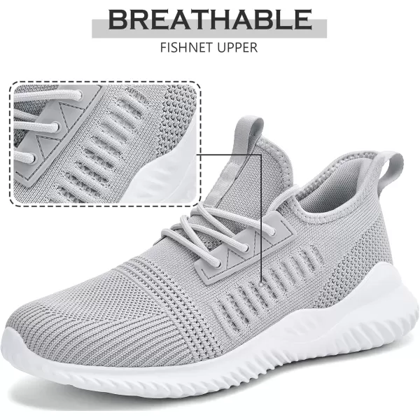 Akk Walking Shoes for Men Sneakers  Slip on Tennis Running Memory Foam Shoes for Athletic Workout Gym Indoor Outdoor Lightweight Breathable Casual SneakersMeshgrey