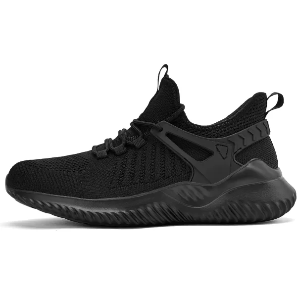 Akk Walking Shoes for Men Sneakers  Slip on Tennis Running Memory Foam Shoes for Athletic Workout Gym Indoor Outdoor Lightweight Breathable Casual SneakersNewallblack012